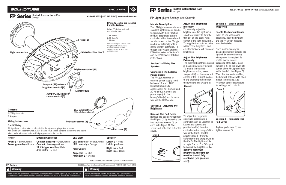Fp_led_rev040210 (4), Fp series, Fp-light | light settings and controls | Soundtube FP6020-II User Manual | Page 4 / 5