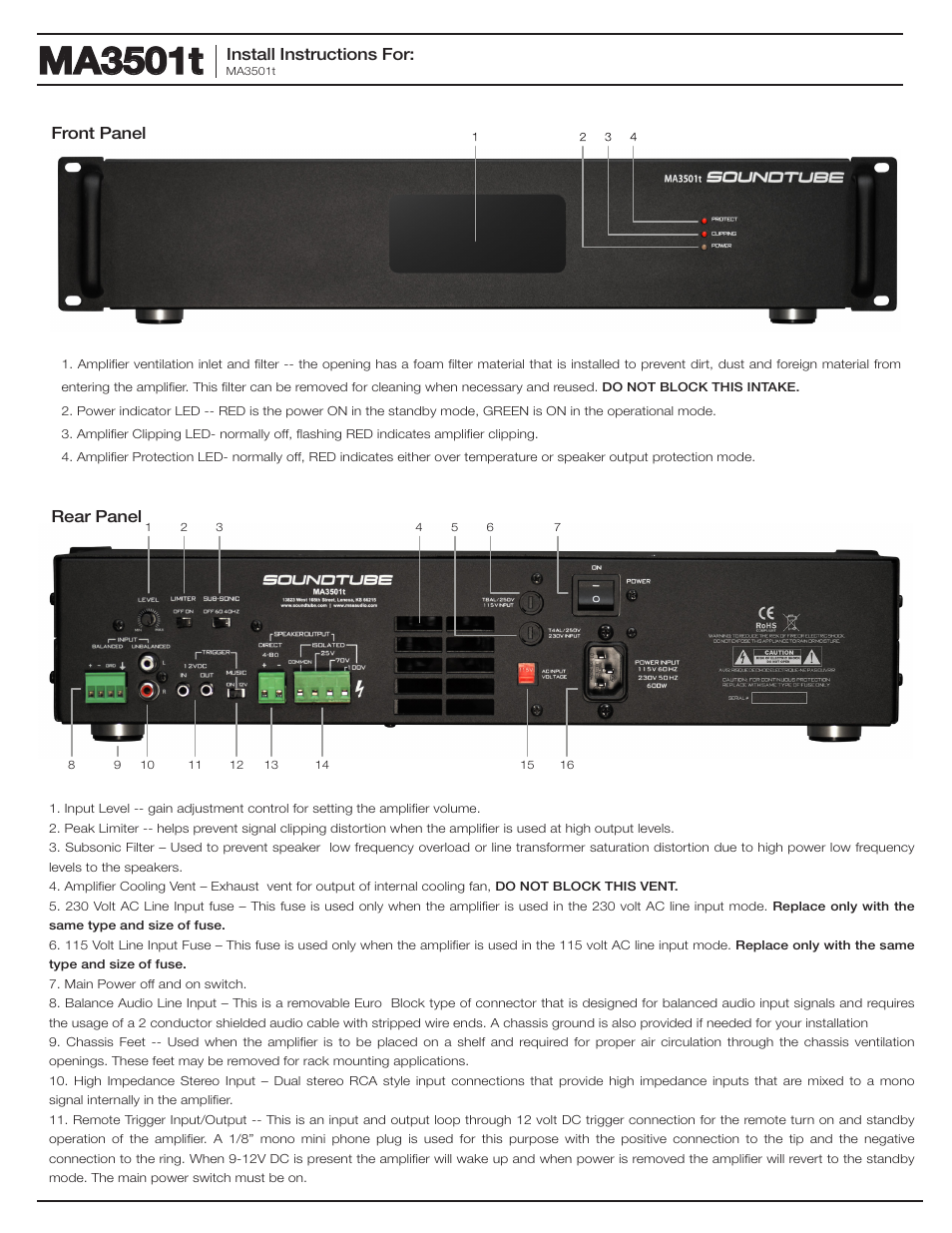 Ma3501t | Soundtube MA3501t User Manual | Page 4 / 8