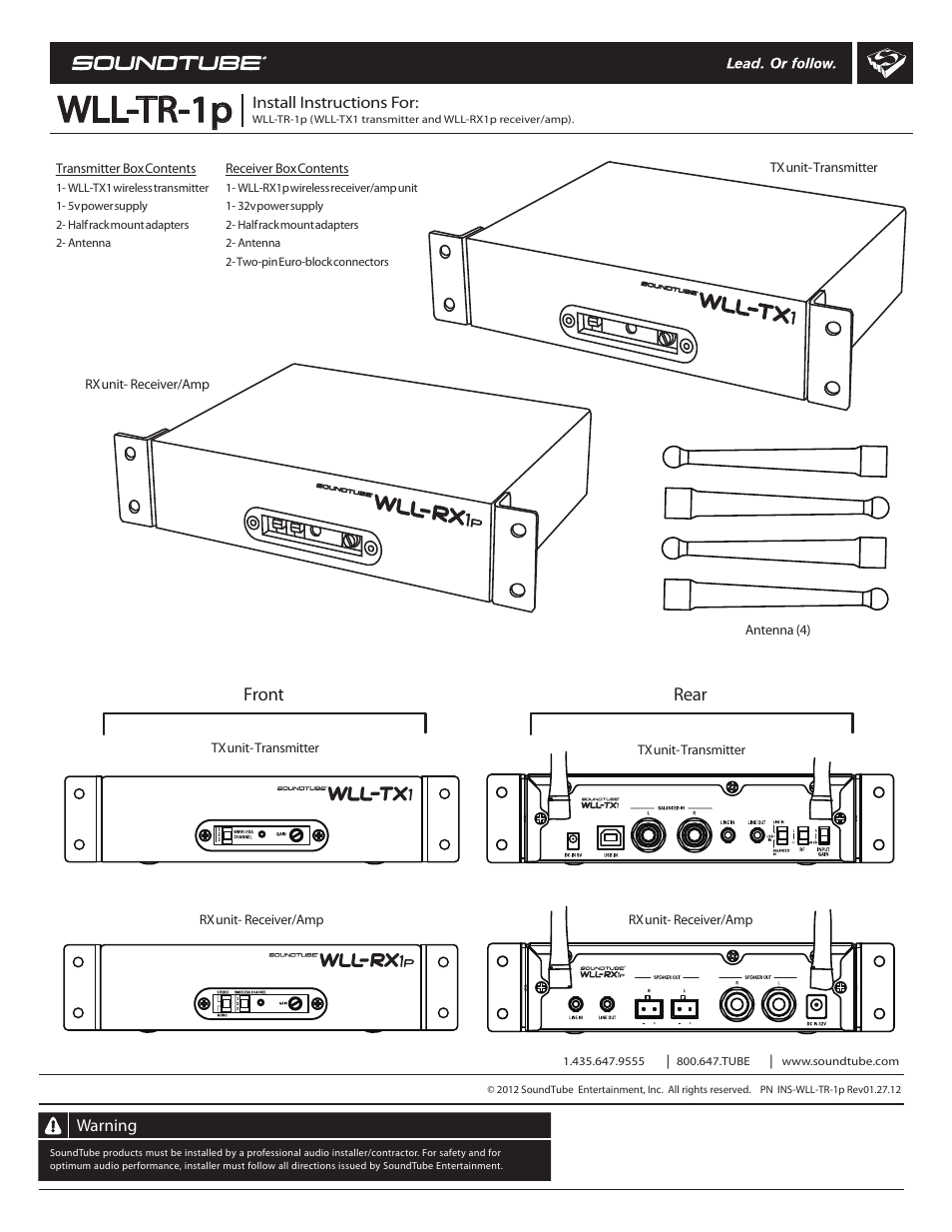 Soundtube WLL-RX1p User Manual | 4 pages