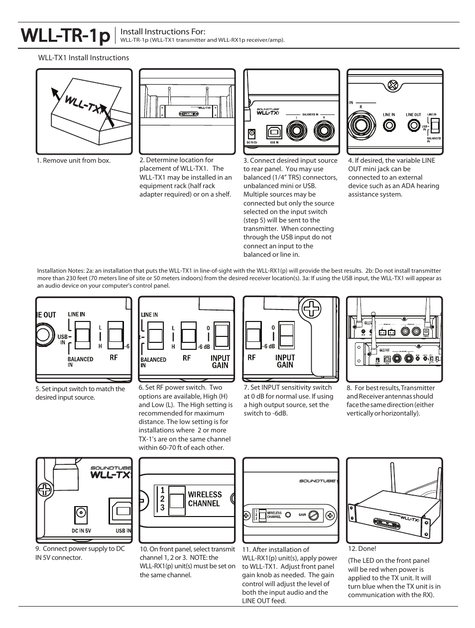 Wll-tr-1p | Soundtube WLL-RX1p User Manual | Page 2 / 4
