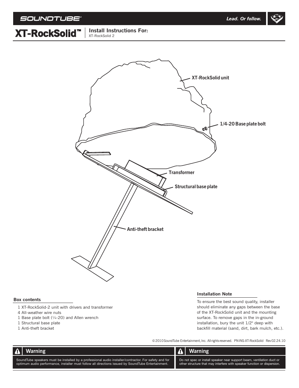 Soundtube XT-RockSolid User Manual | 4 pages