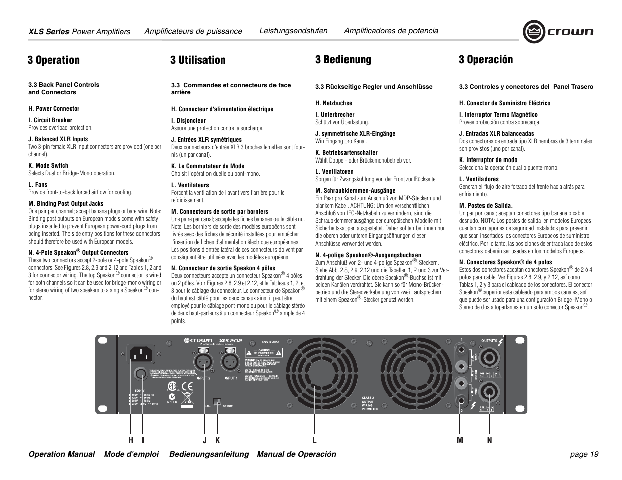 3 operation 3 utilisation 3 bedienung 3 operación | Crown Equipment XLS 602 User Manual | Page 19 / 36