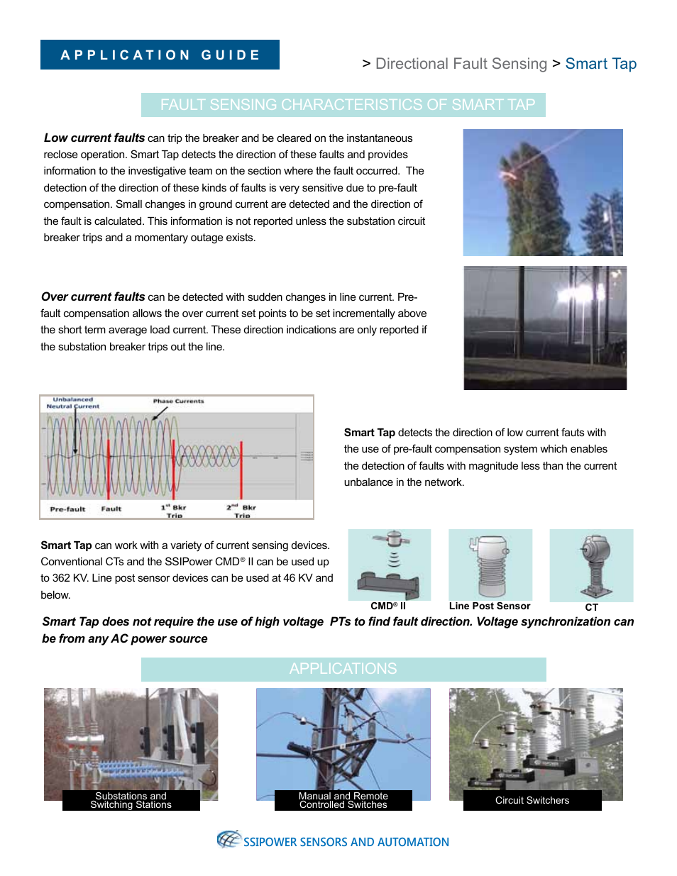 Directional fault sensing > smart tap applications, Fault sensing characteristics of smart tap | Southern States Smart Tap User Manual | Page 3 / 4
