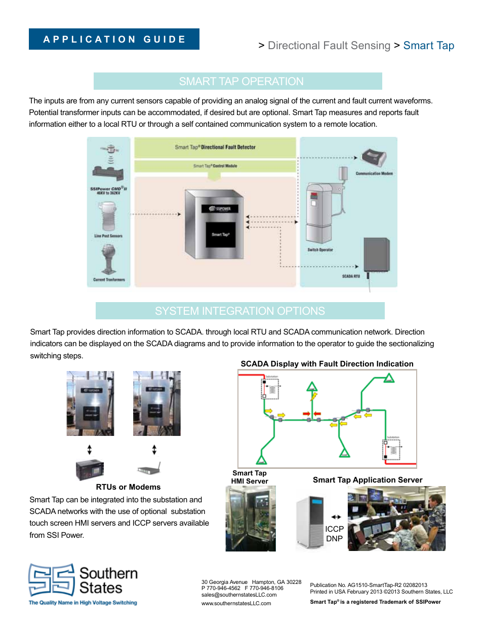 Smart tap operation, System integration options | Southern States Smart Tap User Manual | Page 4 / 4
