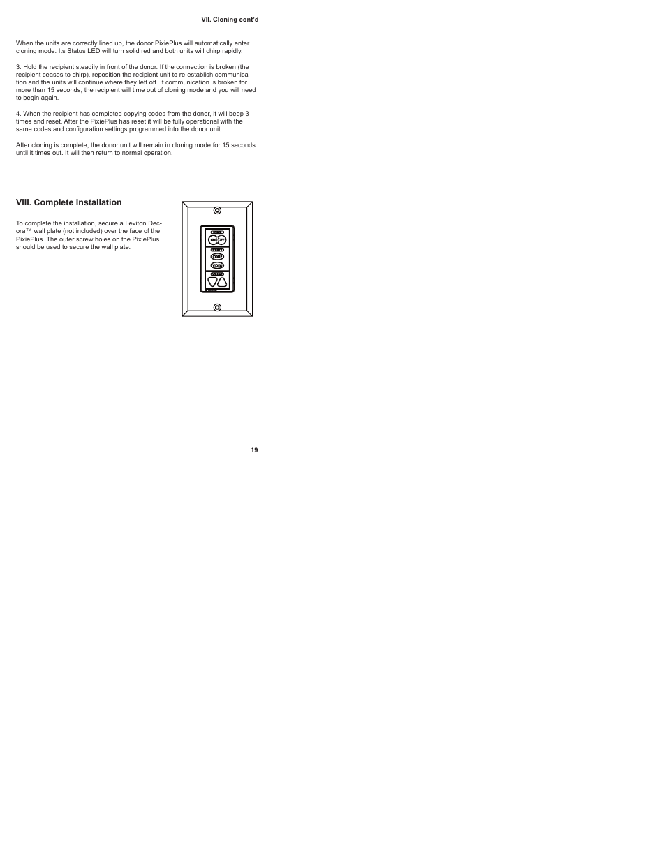 Viii. complete installation | SP Controls PixiePlus User Manual | Page 21 / 25