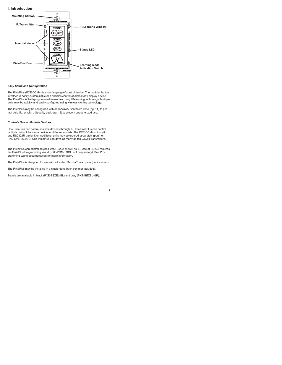 I. introduction | SP Controls PixiePlus User Manual | Page 4 / 25