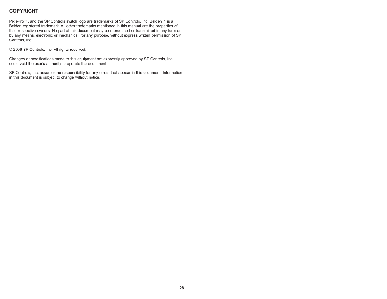 SP Controls PixiePro User Manual | Page 31 / 31