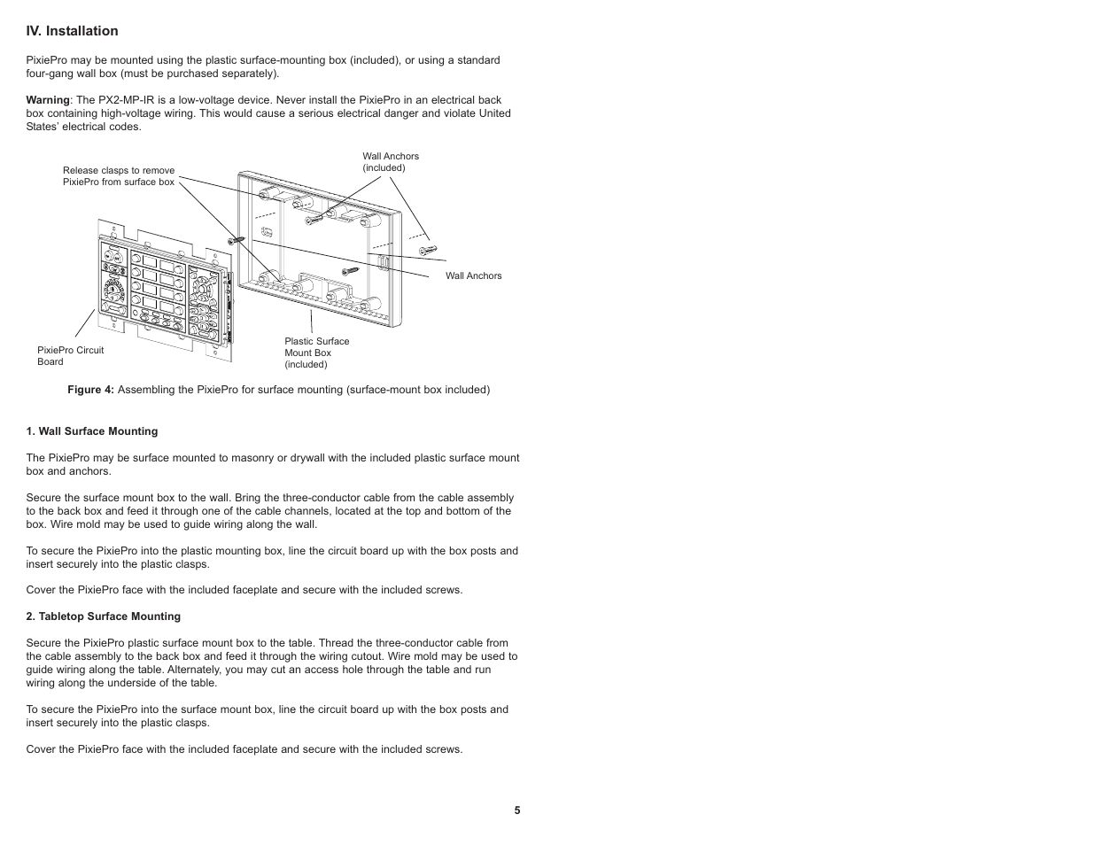 Iv. installation | SP Controls PixiePro User Manual | Page 8 / 31