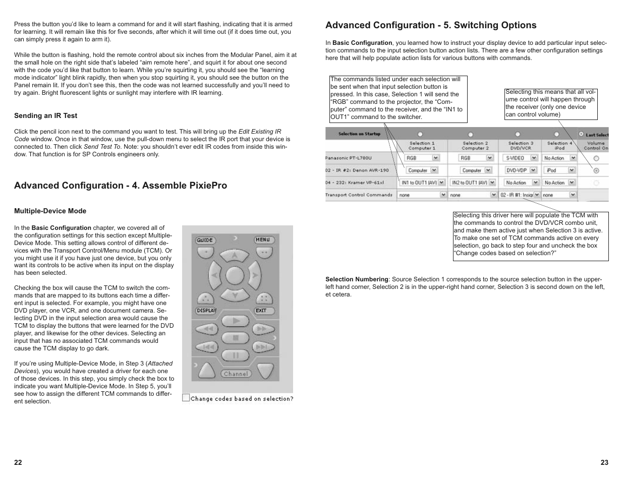Advanced configuration - 5. switching options, Advanced configuration - 4. assemble pixiepro | SP Controls PX2-NRC-1142 User Manual | Page 13 / 18