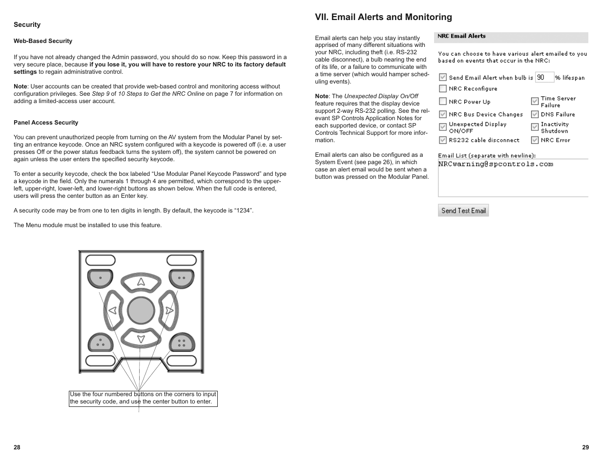 Vii. email alerts and monitoring | SP Controls PX2-NRC-1142 User Manual | Page 16 / 18
