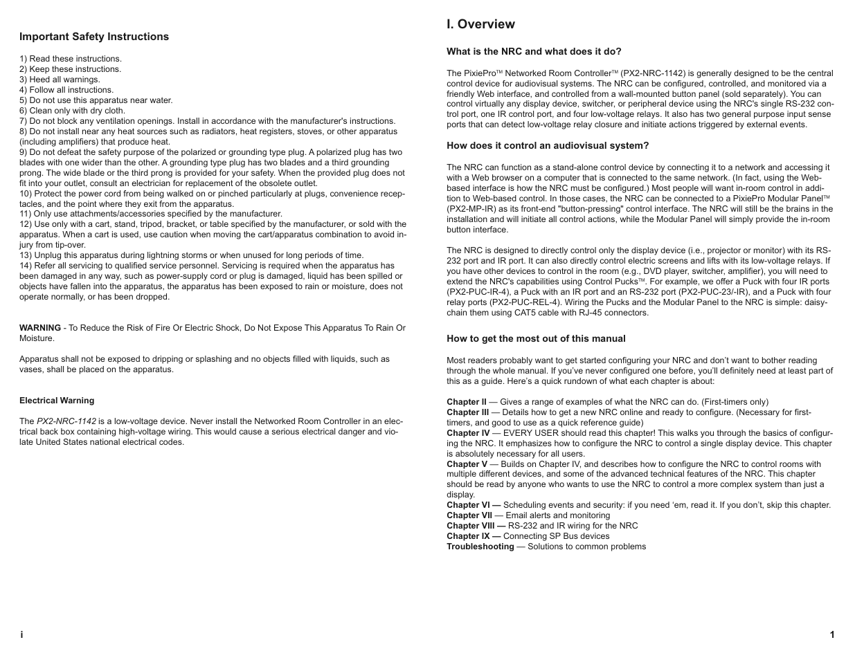 I. overview | SP Controls PX2-NRC-1142 User Manual | Page 2 / 18