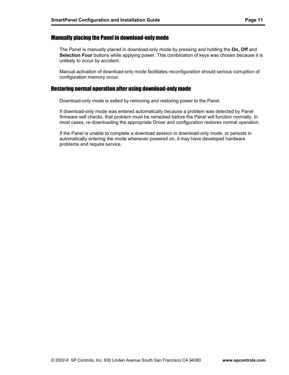 SP Controls SmartPanel User Manual | Page 15 / 76