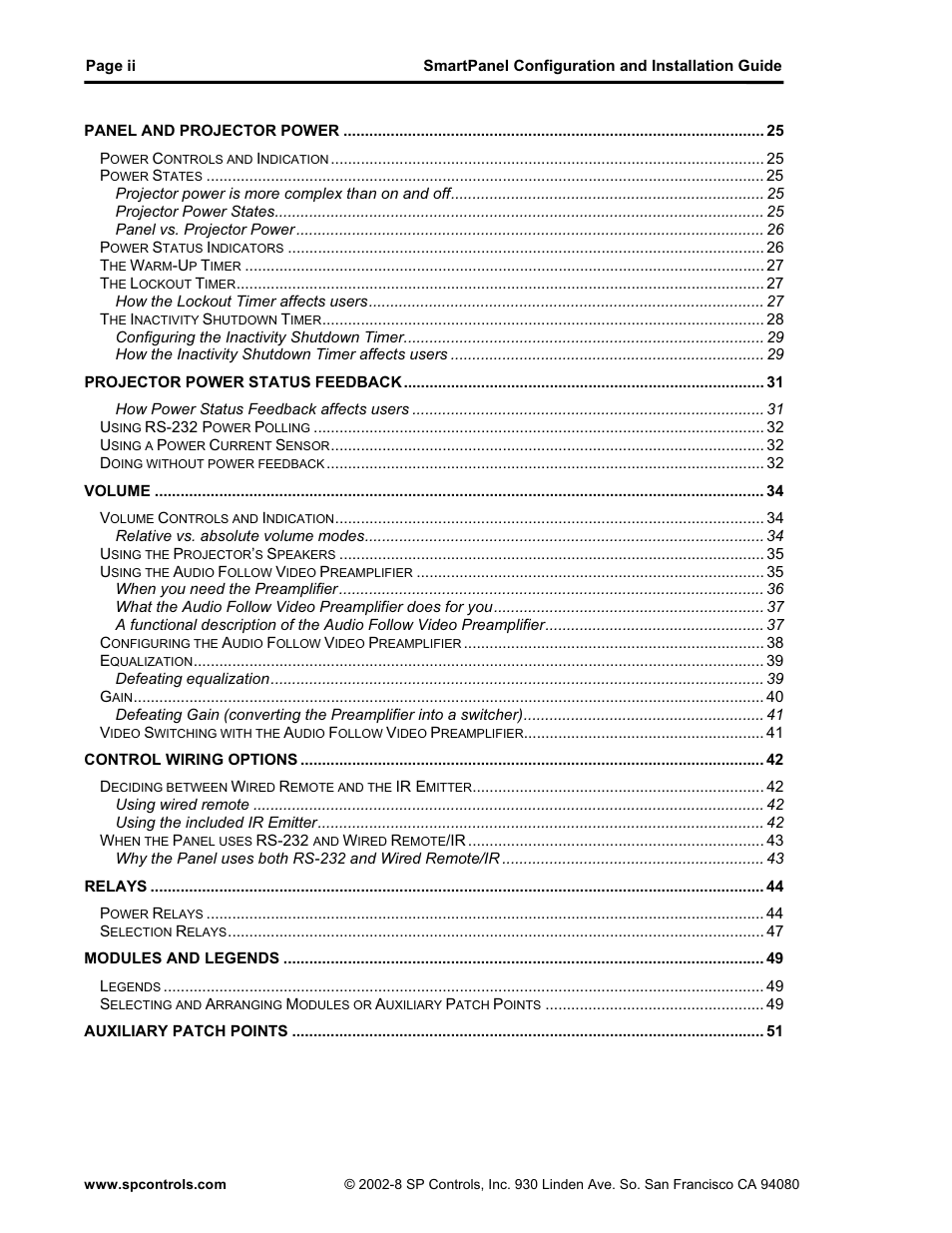 SP Controls SmartPanel User Manual | Page 2 / 76