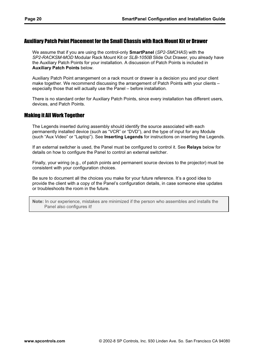 SP Controls SmartPanel User Manual | Page 24 / 76