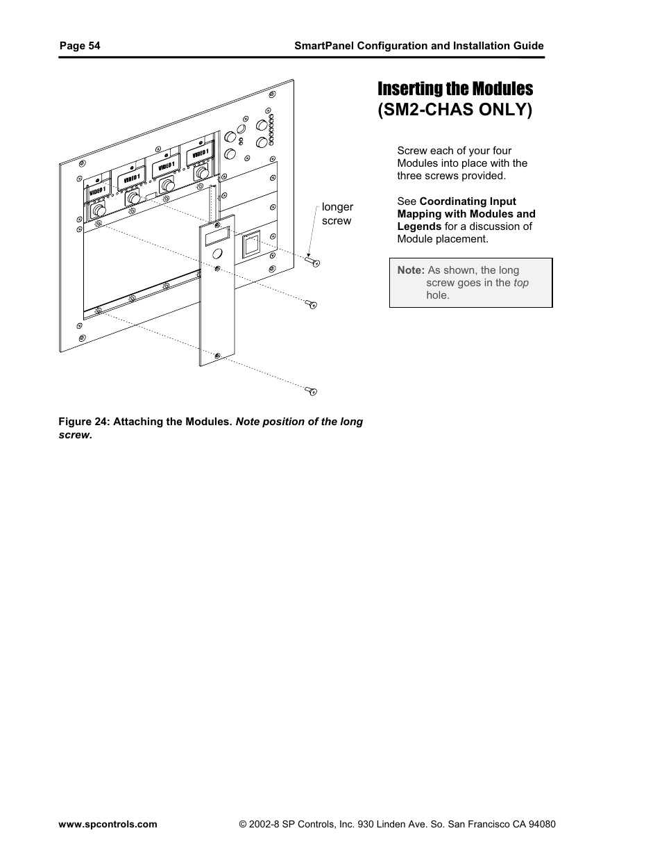 Inserting the modules (sm2-chas only) | SP Controls SmartPanel User Manual | Page 58 / 76