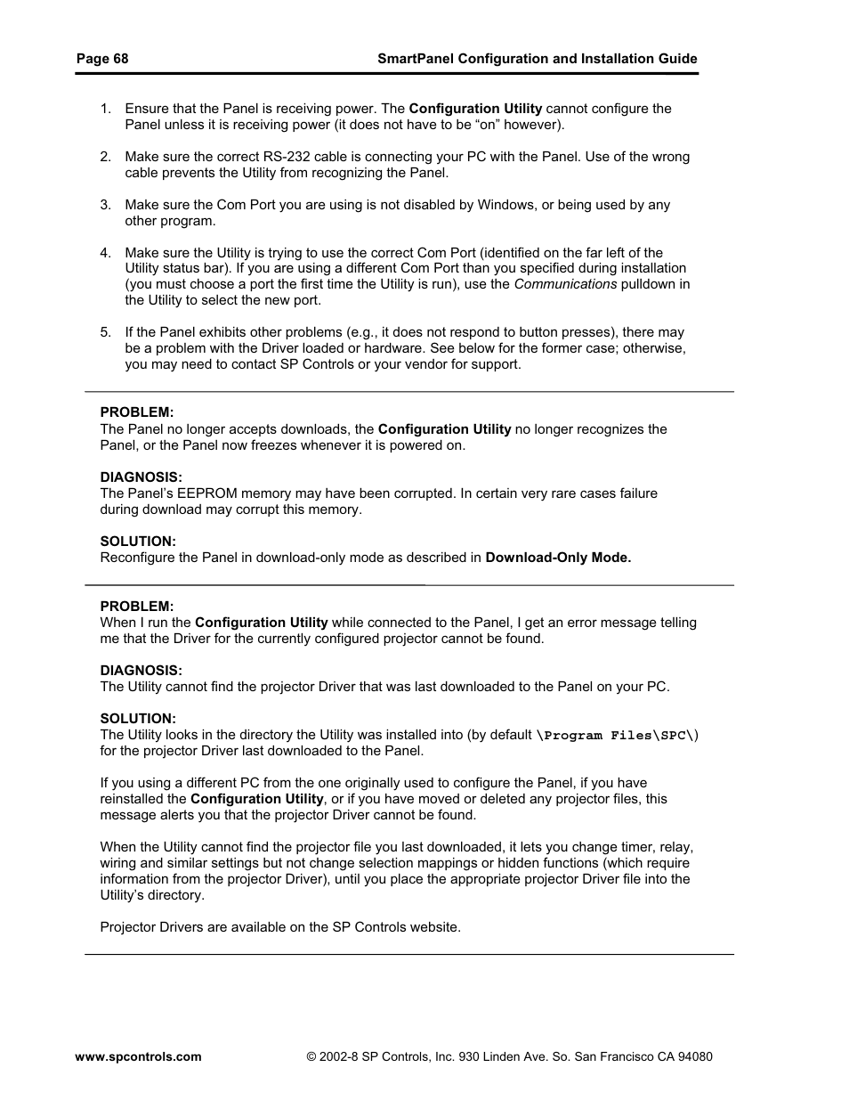 SP Controls SmartPanel User Manual | Page 72 / 76