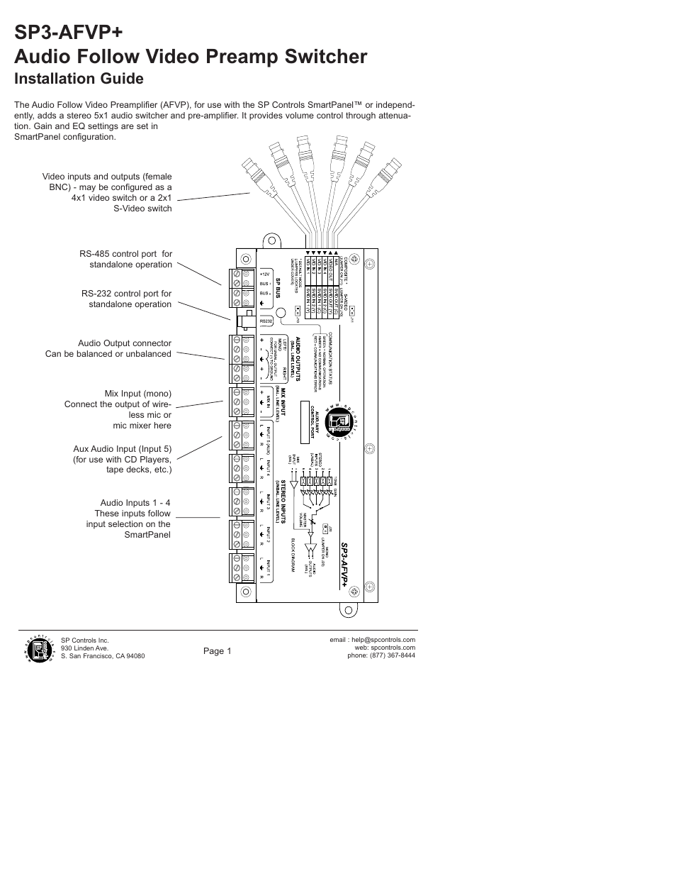 SP Controls SP3-AFVP+ User Manual | 16 pages