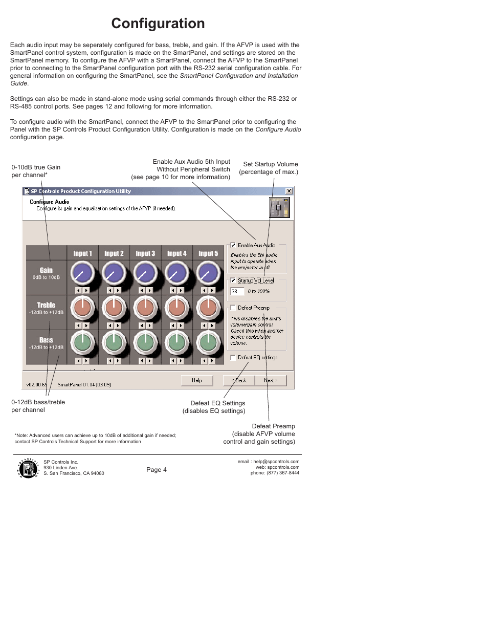 Configuration | SP Controls SP3-AFVP+ User Manual | Page 4 / 16