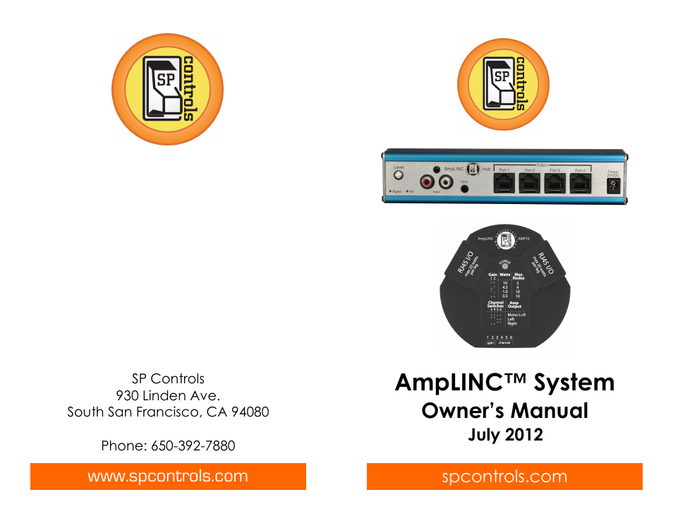 SP Controls AmpLINC System User Manual | 10 pages