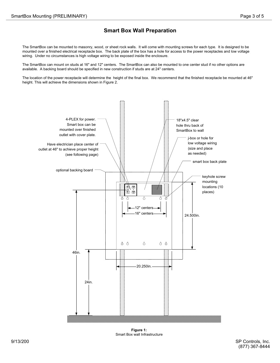 Smart box wall preparation | SP Controls SmartBox+ Installation User Manual | Page 3 / 5