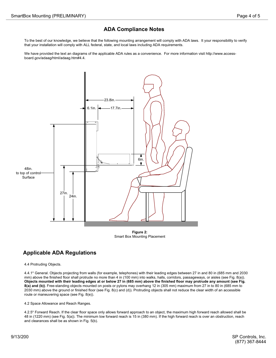 Applicable ada regulations | SP Controls SmartBox+ Installation User Manual | Page 4 / 5