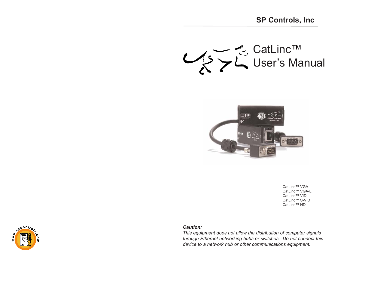 SP Controls CatLinc User Manual | 20 pages