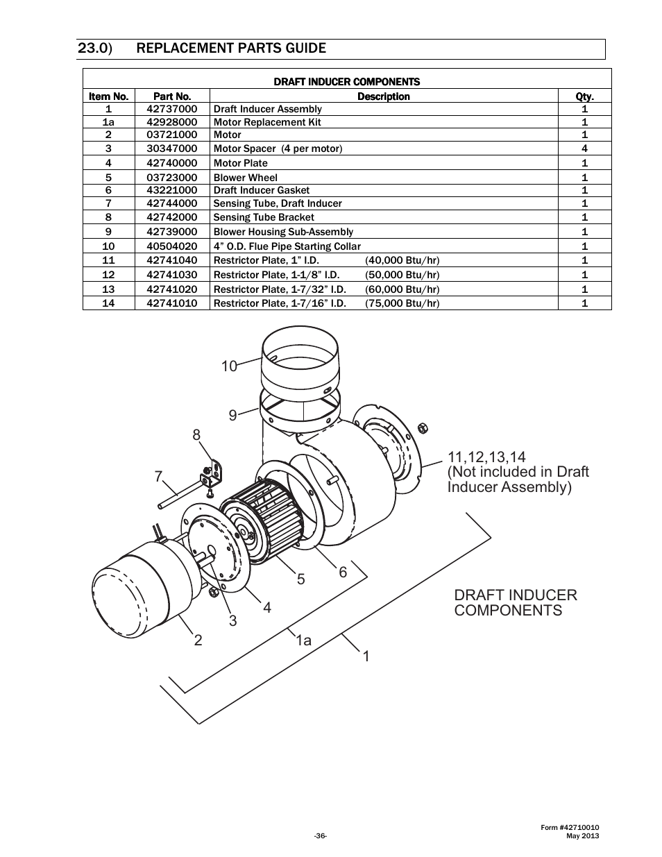 0) replacement parts guide | Space Ray LTU Series Two Stage User Manual | Page 38 / 42