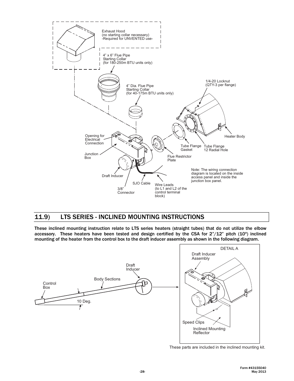 9) lts series - inclined mounting instructions | Space Ray LTS Series Two Stage User Manual | Page 29 / 63