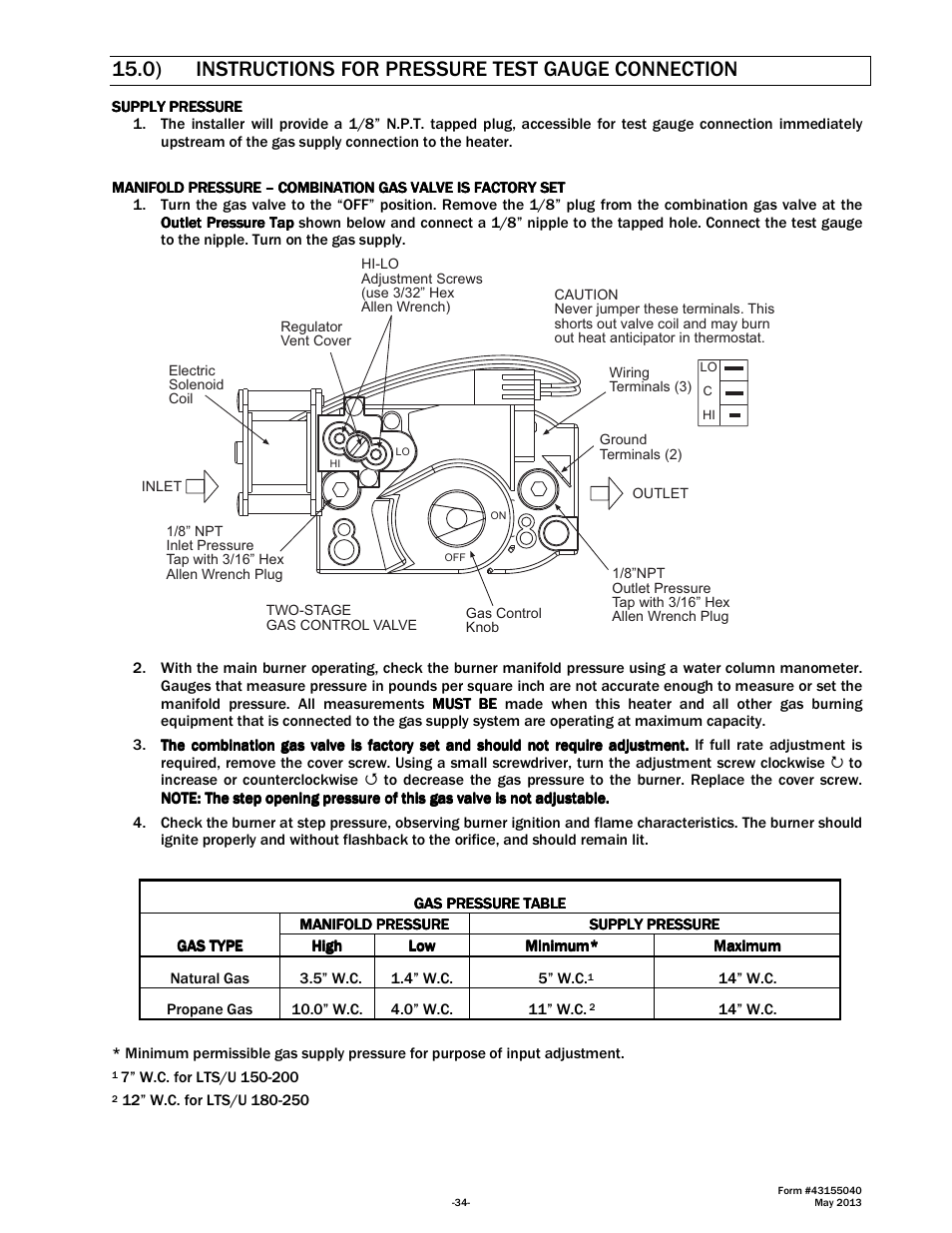 0) instructions for pressure test gauge connection | Space Ray LTS Series Two Stage User Manual | Page 35 / 63