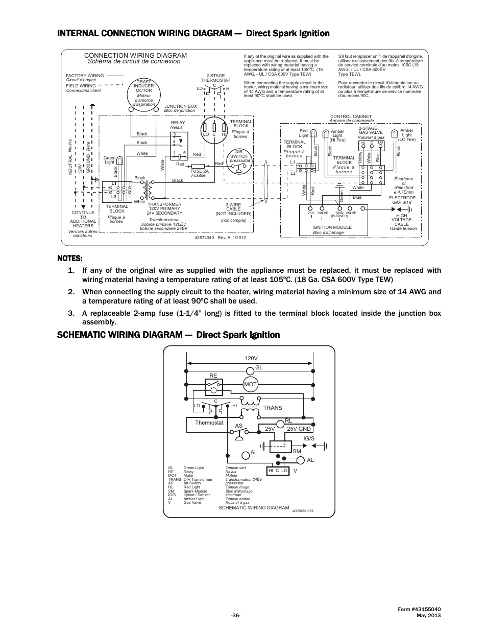 Internal connection wiring diagra, Schematic | Space Ray LTS Series Two Stage User Manual | Page 37 / 63