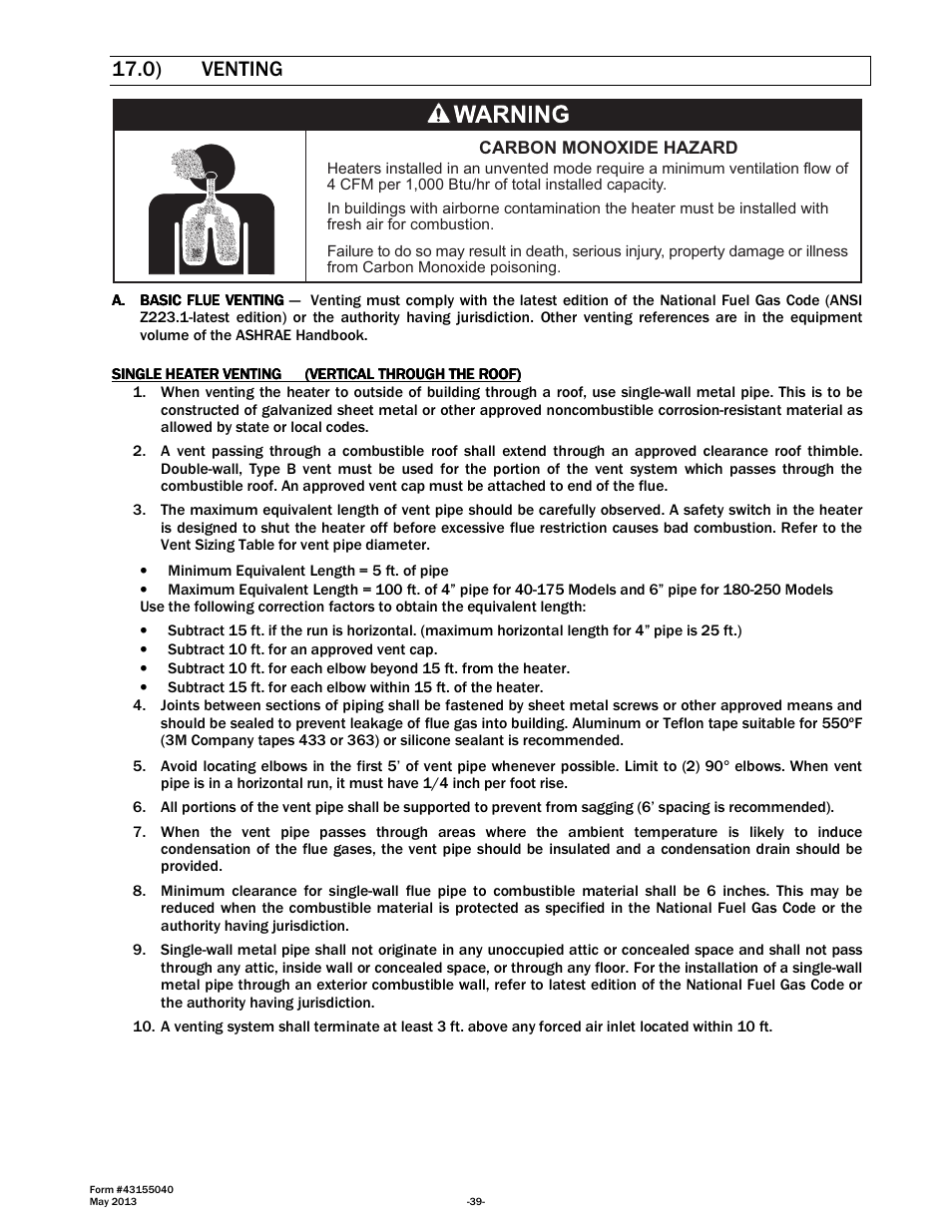 0) venting | Space Ray LTS Series Two Stage User Manual | Page 40 / 63