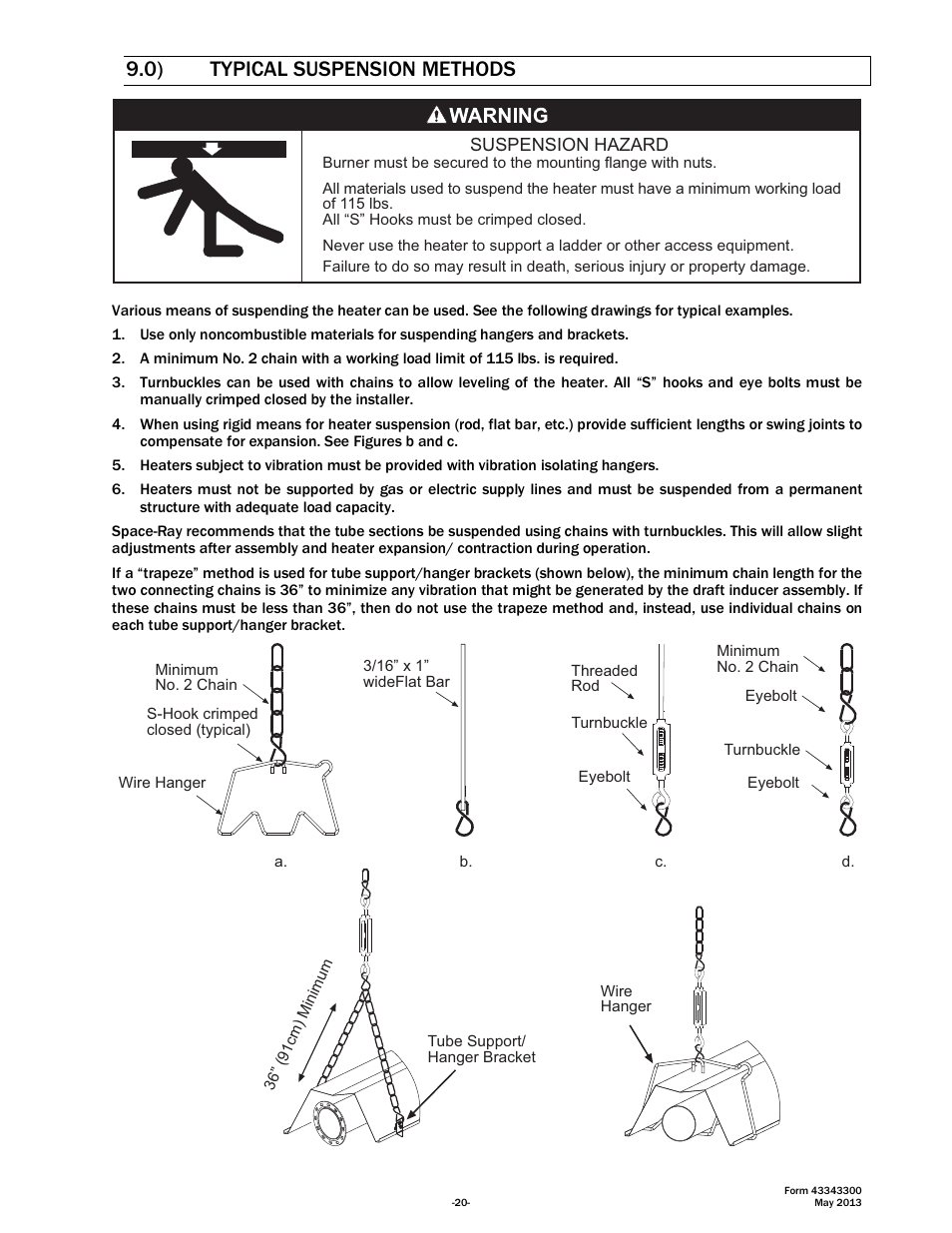 0) typical suspension methods | Space Ray ETS Series User Manual | Page 21 / 60