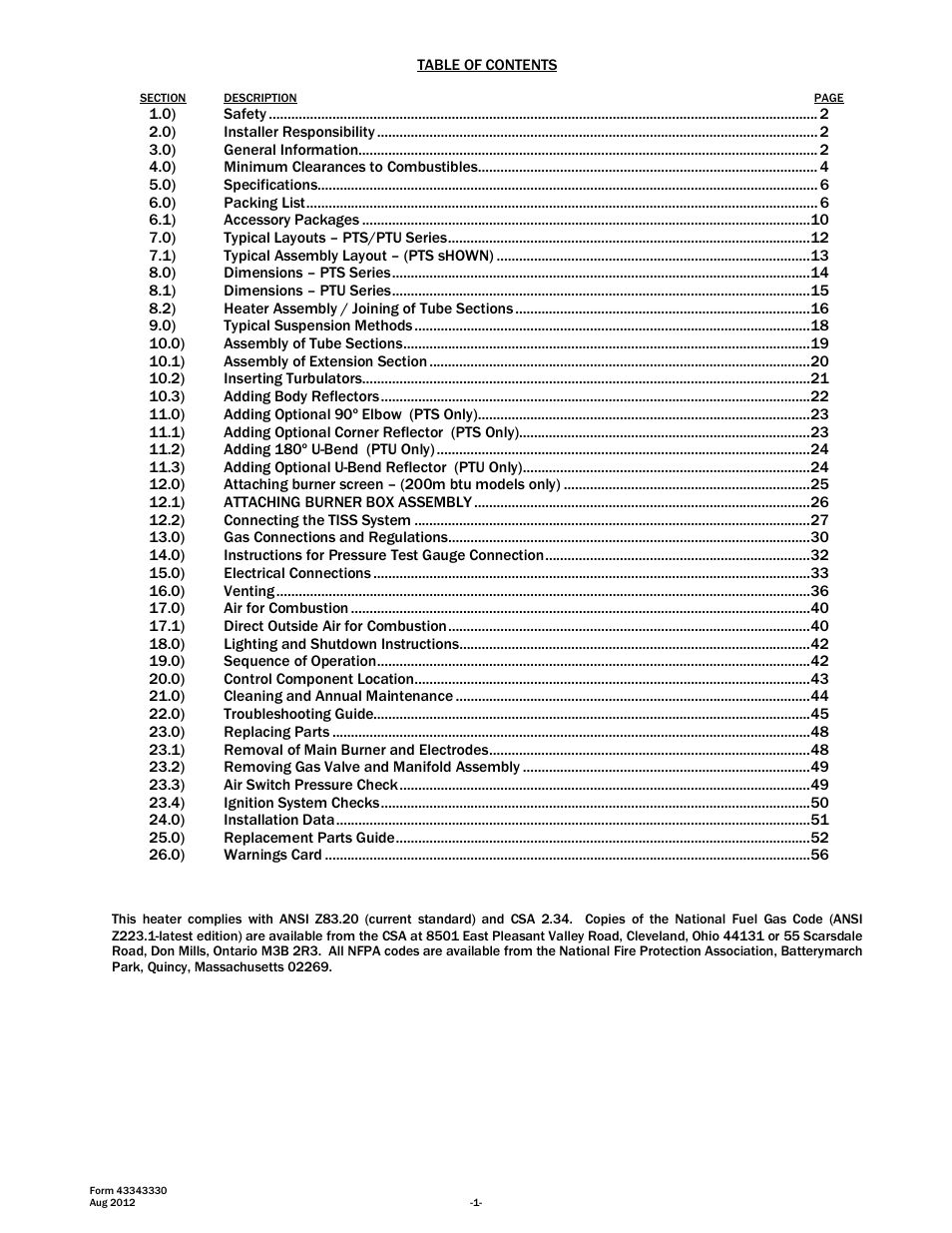 Space Ray PTS Series Single Stage User Manual | Page 2 / 57