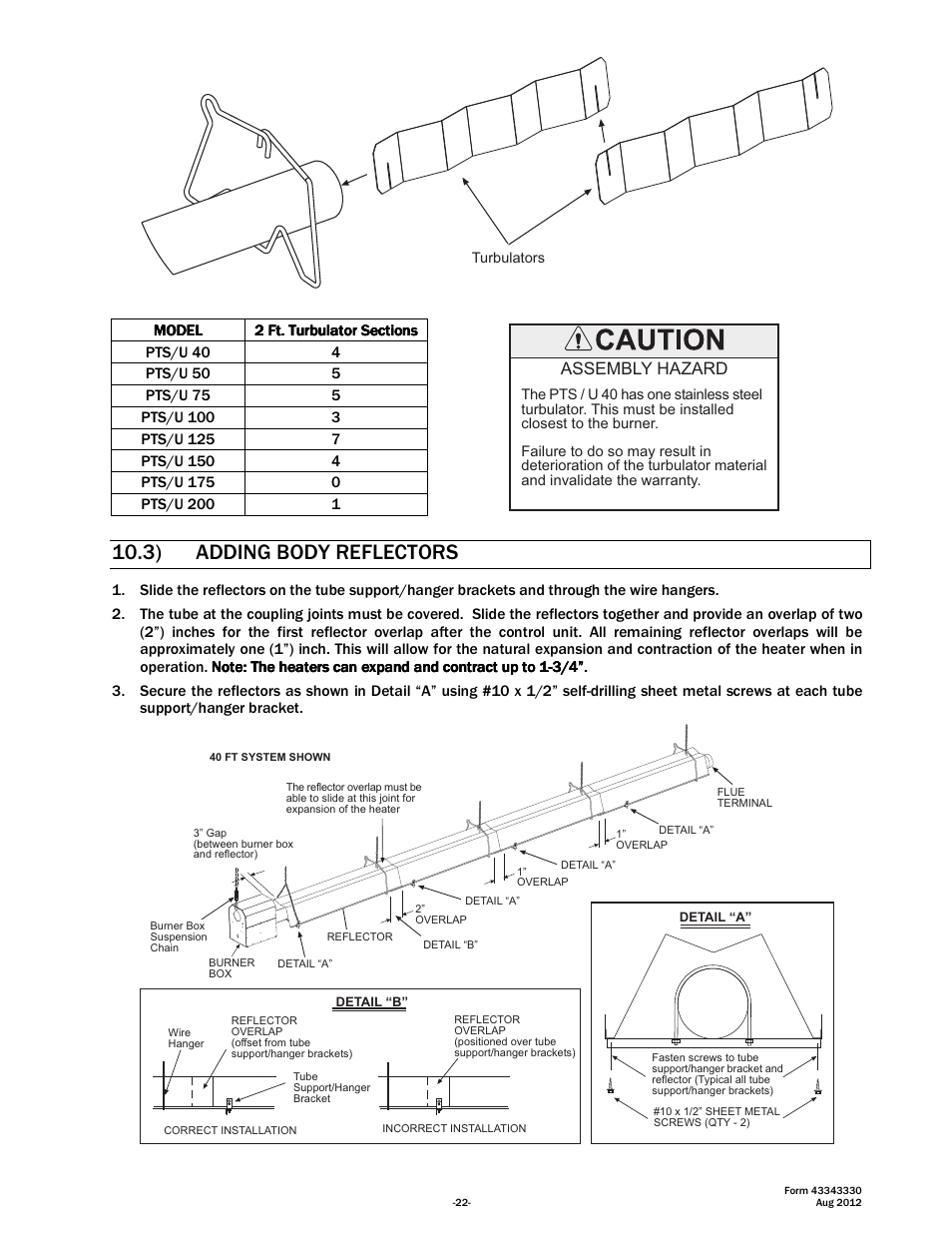 3) adding body reflectors, Assembly hazard | Space Ray PTS Series Single Stage User Manual | Page 23 / 57