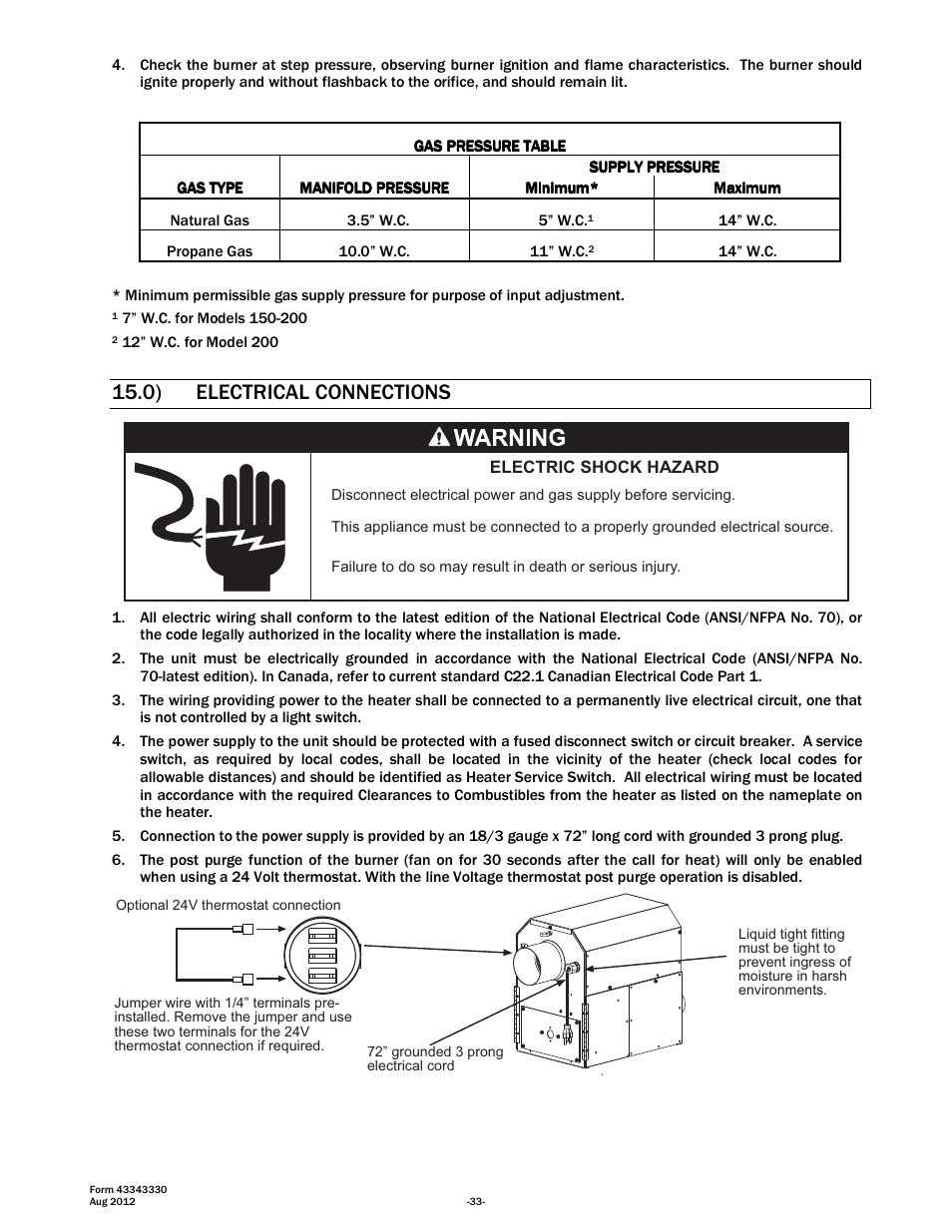 0) electrical connections | Space Ray PTS Series Single Stage User Manual | Page 34 / 57