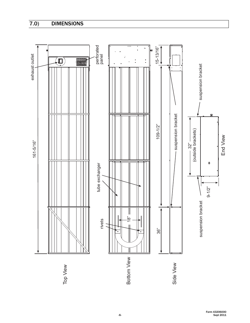 0) dimensions | Space Ray RSTP Series User Manual | Page 7 / 39