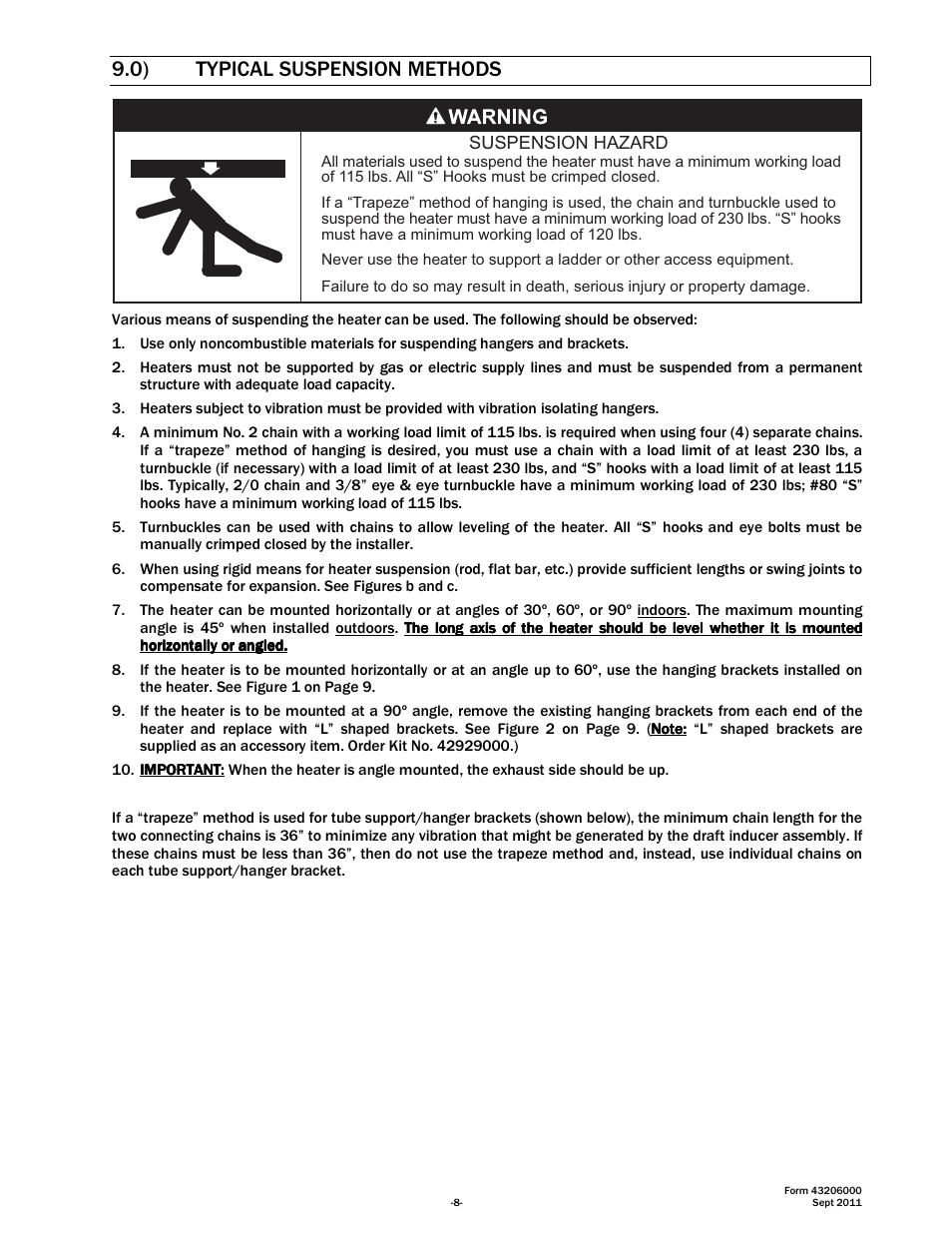 0) typical suspension methods | Space Ray RSTP Series User Manual | Page 9 / 39