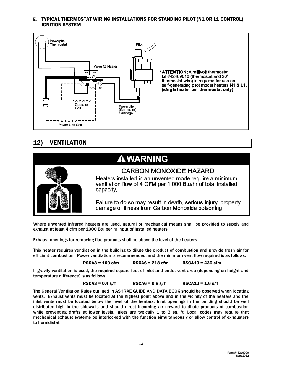 12) ventilation | Space Ray RSCA Series User Manual | Page 14 / 29