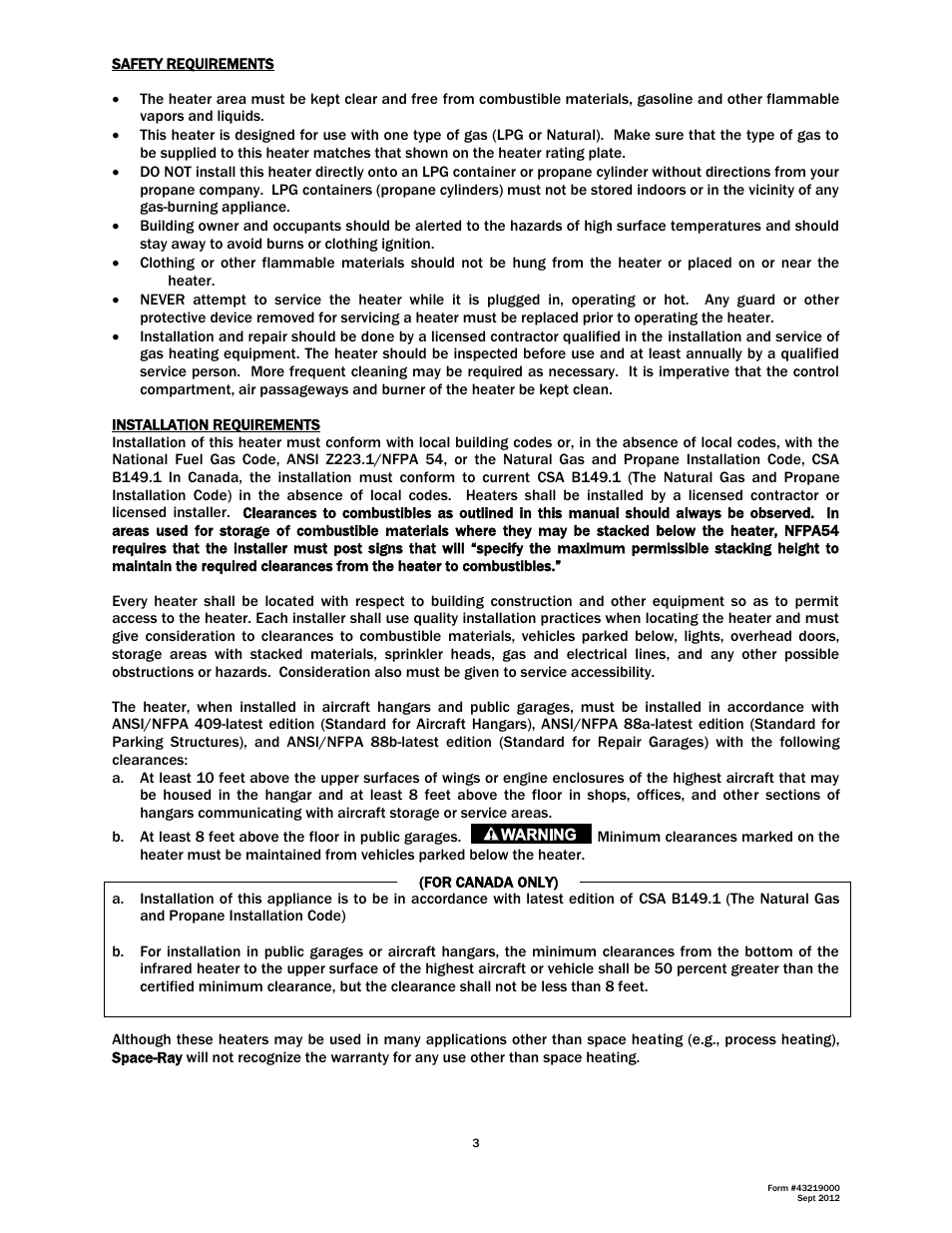 Space Ray RSCA Series User Manual | Page 4 / 29