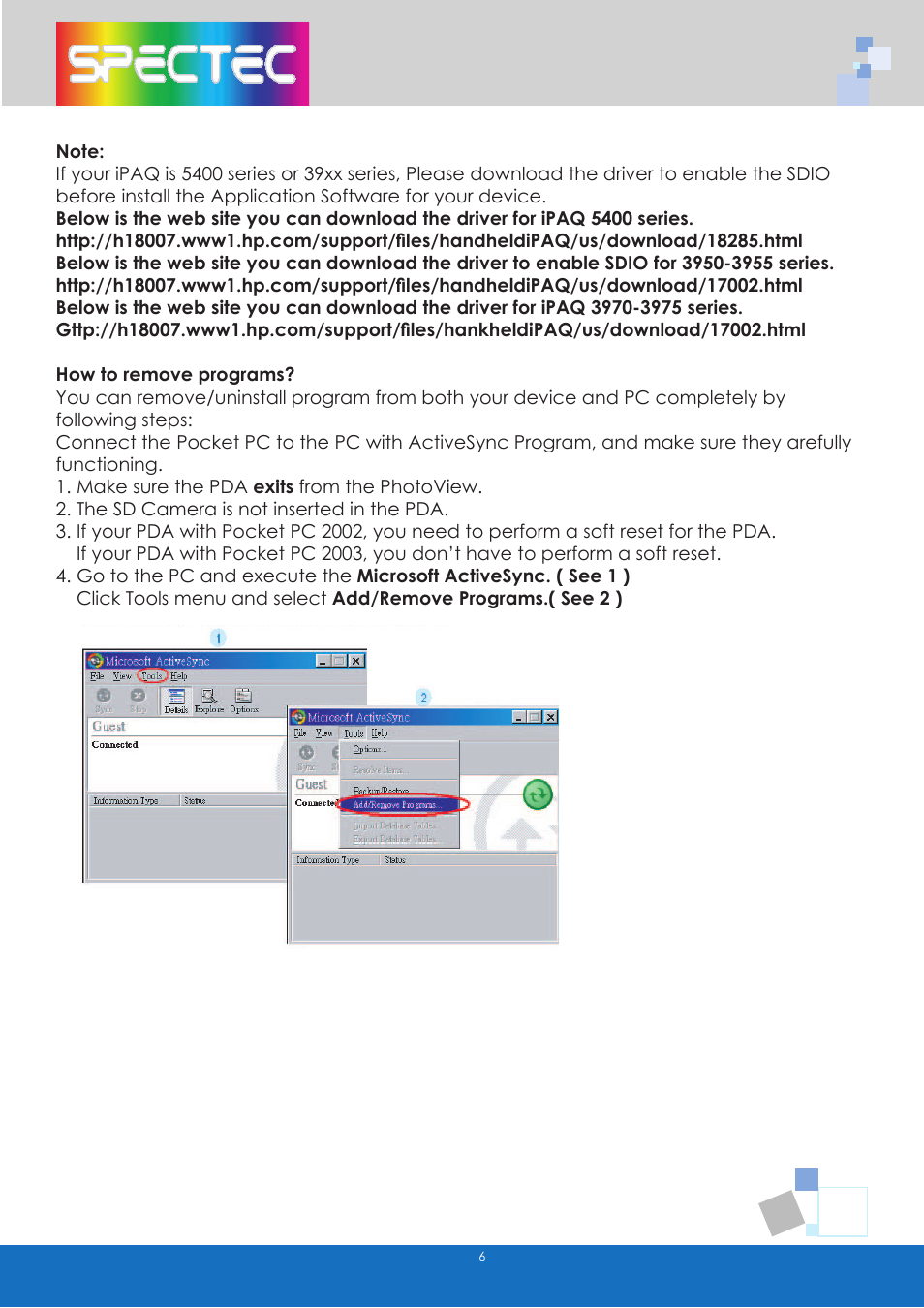 Spectec SDC-001A/003A (PPC) User Manual | Page 10 / 12