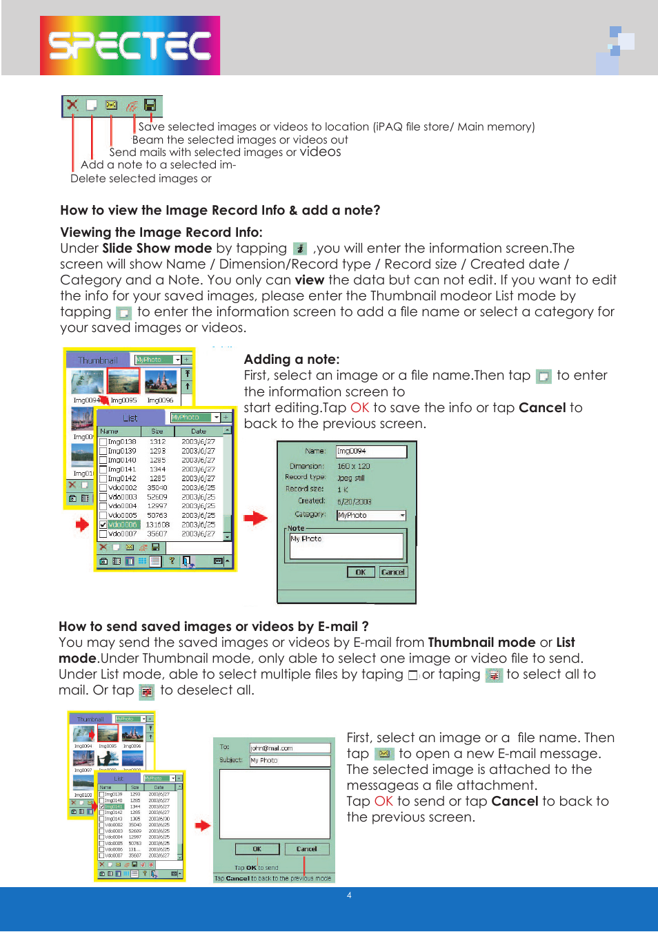Spectec SDC-001A/003A (PPC) User Manual | Page 8 / 12