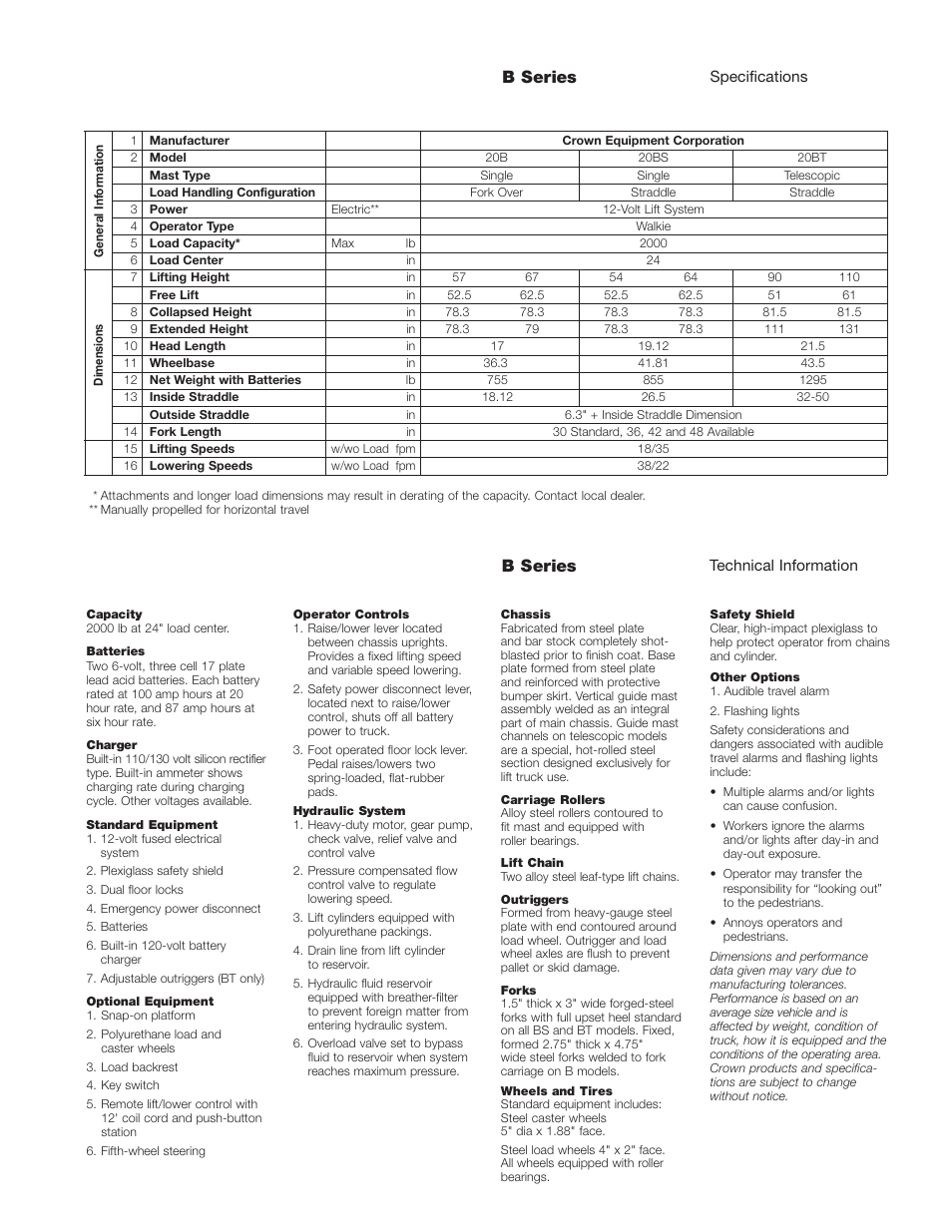 B series | Crown Equipment Power Lift Stackers B Series User Manual | Page 3 / 4