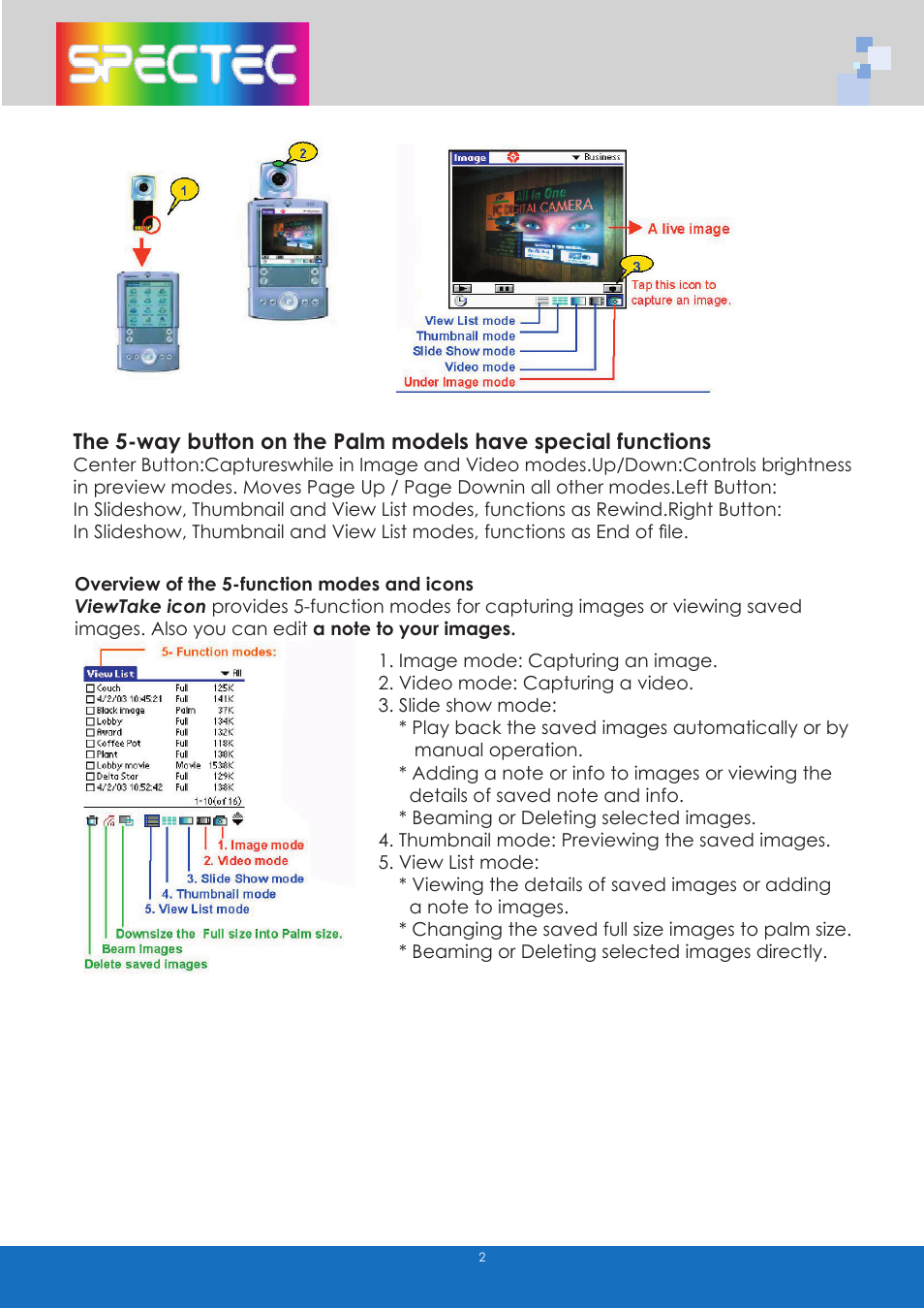 Spectec SDC-001A/003A (Palm) User Manual | Page 4 / 13