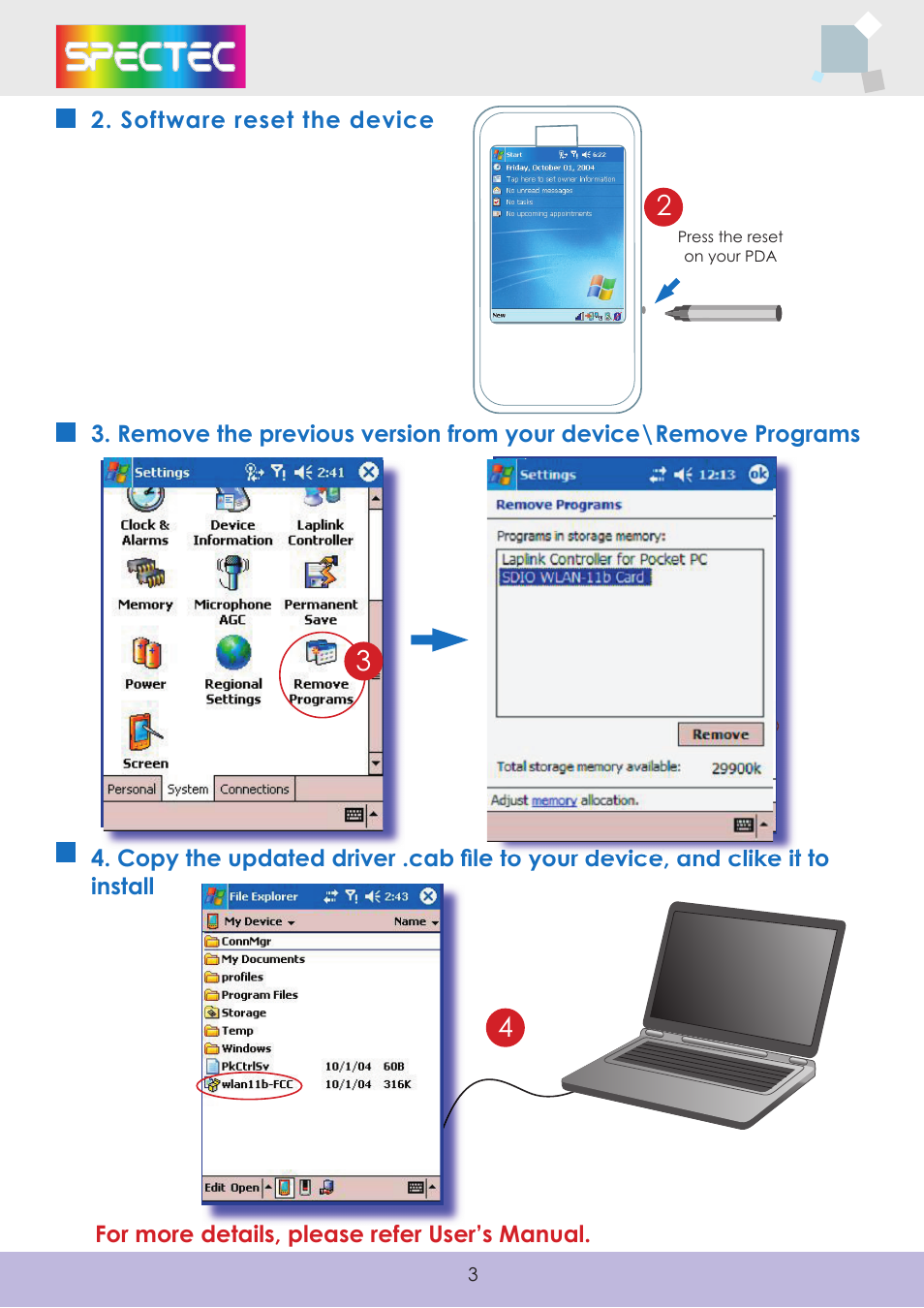 Spectec SDW-820/822 Installation User Manual | Page 3 / 3