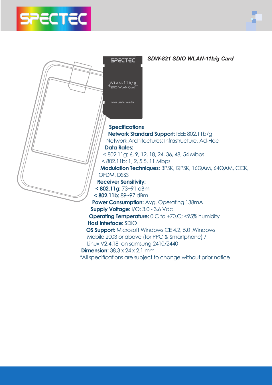 Spectec SDW-820/822 User manual User Manual | Page 22 / 26