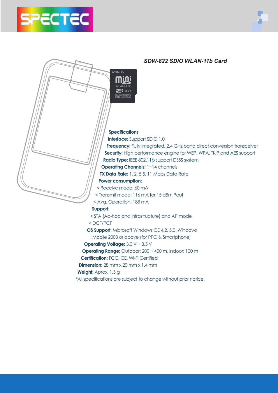 Spectec SDW-820/822 User manual User Manual | Page 23 / 26