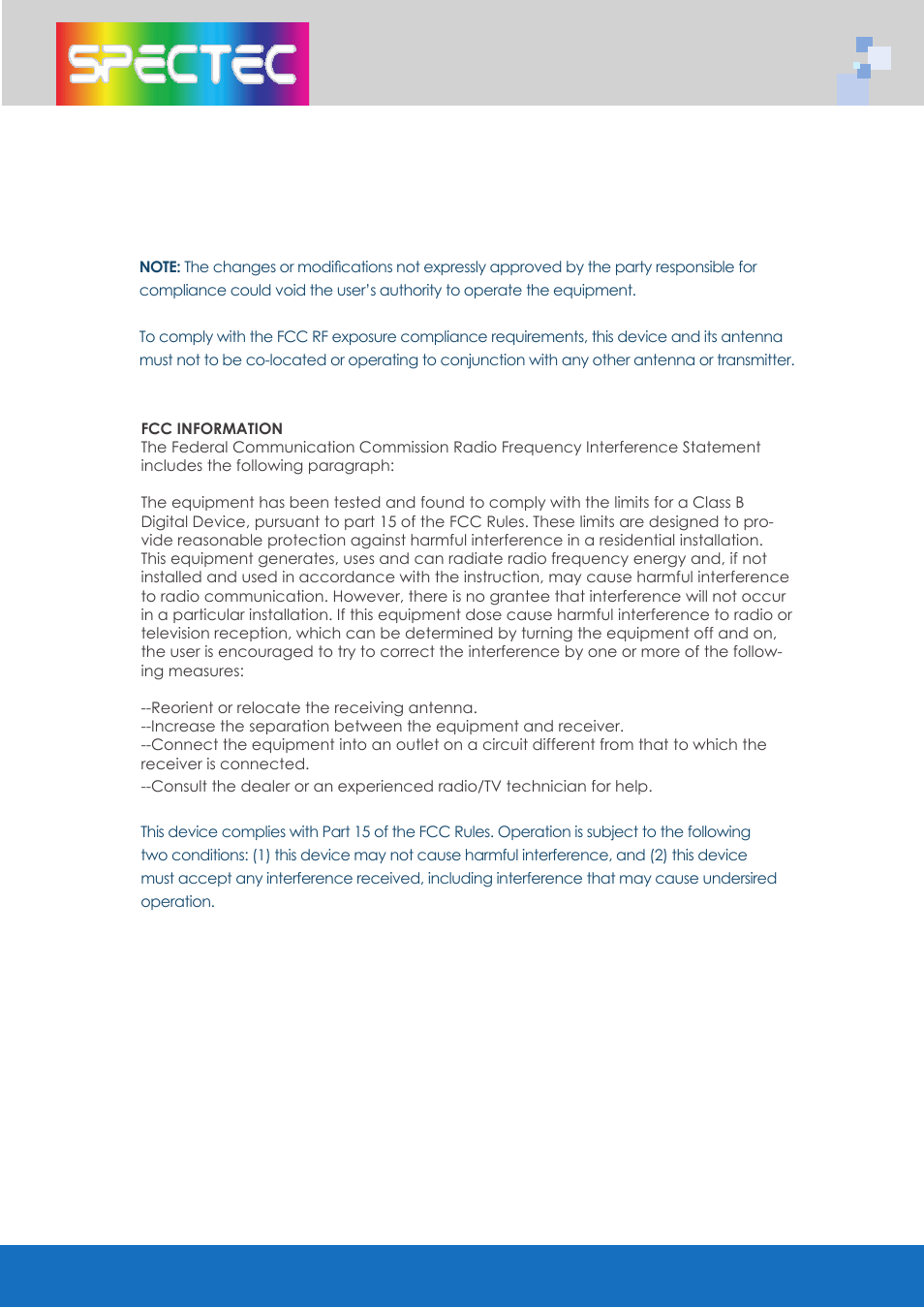 Spectec SDW-820/822 User manual User Manual | Page 25 / 26
