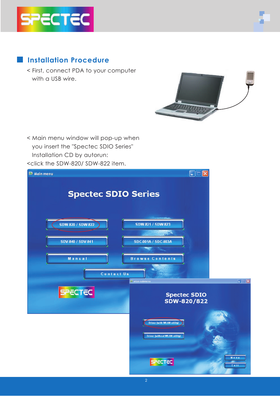 Installation procedure | Spectec SDW-820/822 User manual User Manual | Page 4 / 26