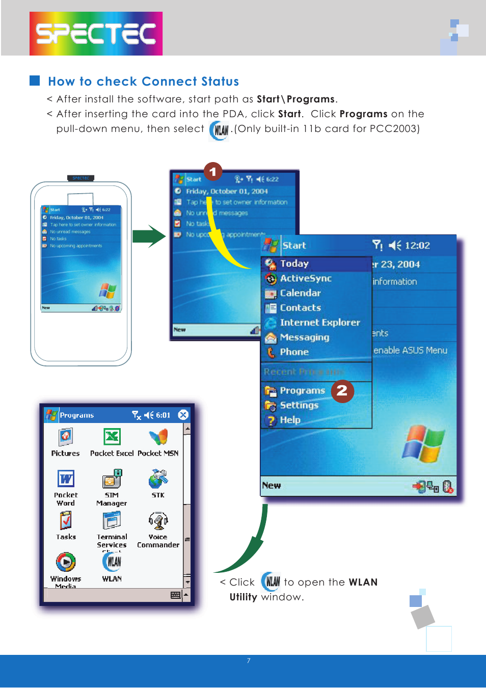 How to check connect status | Spectec SDW-820/822 User manual User Manual | Page 9 / 26