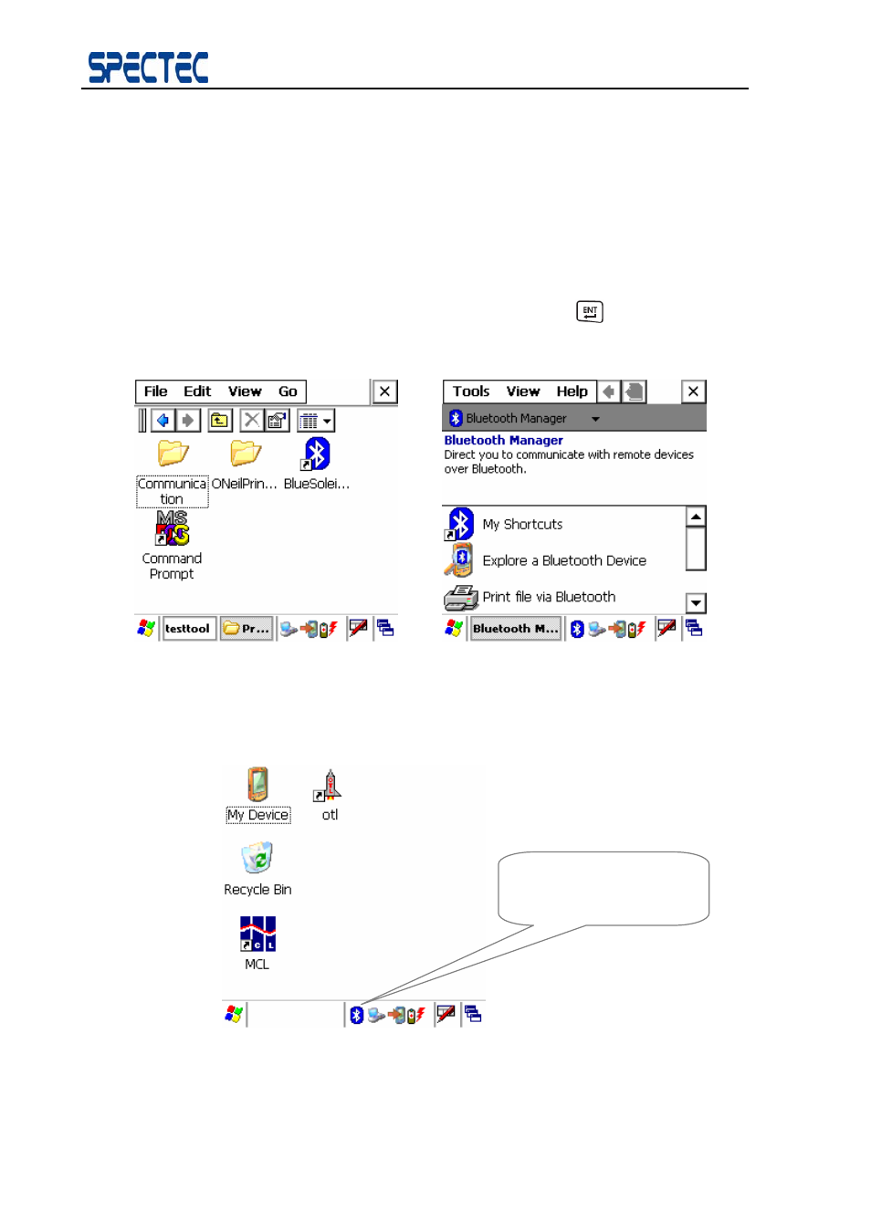 4 bluesoleiltm for wince graphical user interface, 1 start bluesoleiltm for wince, Bluesoleil | For wince graphical user interface, Start bluesoleil, For wince, 4 bluesoleil, 1 start bluesoleil | Spectec SDB-832 for MC1000 User Manual | Page 6 / 25